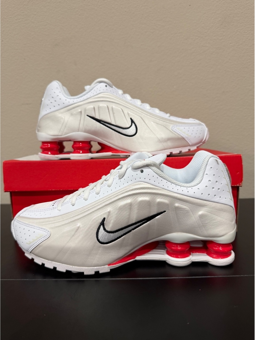 Size 6.5Y/8 Women - Nike Shox R4 GS “Phantom Picante Red”